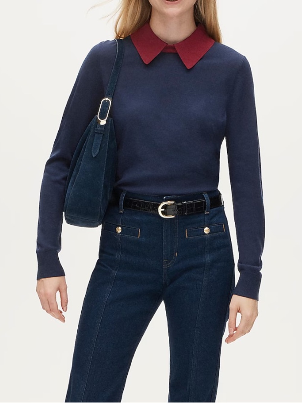 J crew Carolyn collared sweater in merino wool